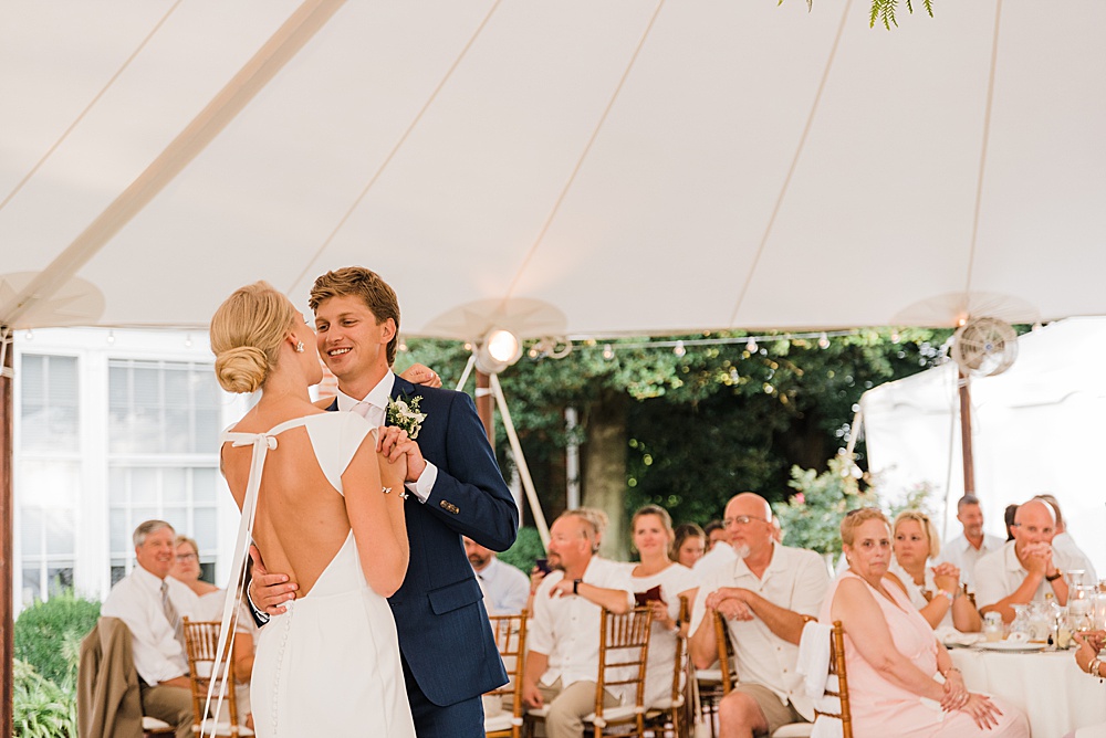 Bride and Groom First Dance at Brittland Manor on the Eastern Shore Maryland 