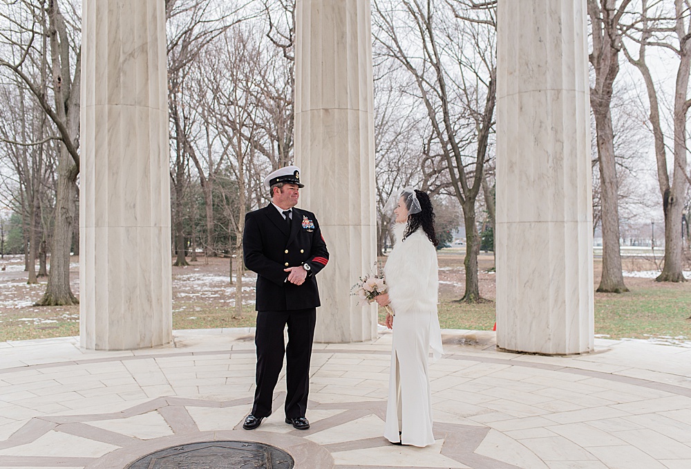  first look at a DC war memorial wedding